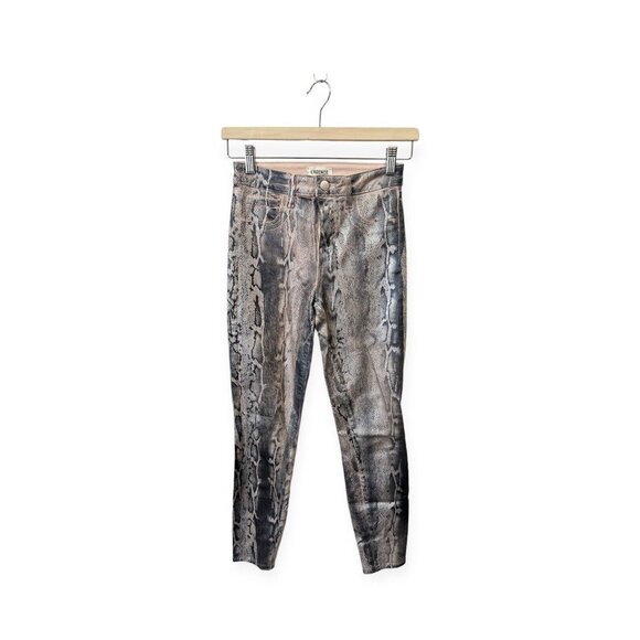 L’agence Margot Foiled Python Skinny Jeans Size 24 Pink and Silver - Picture 1 of 5